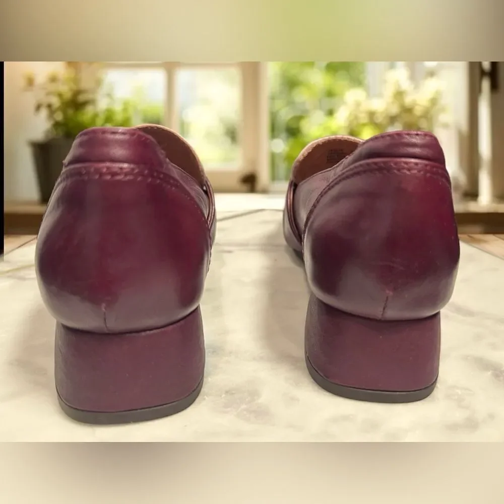 MIZ MOOZ  Bordeaux Leslee Leather Loafers Heel Womens EU 36